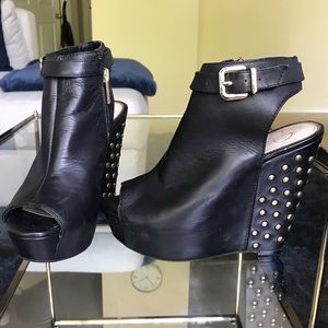 Jessica Simpson peep-toe wedge booties